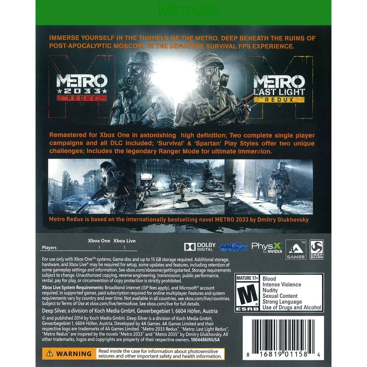 816819011584 Redux, Enix, Xbox Square One, Metro