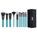 Makeup with Flat Crease Moda Teal Brush Pro Highlight, Set Brush Brushes Wrap, Full and 13pc Makeup Face Powder, Includes