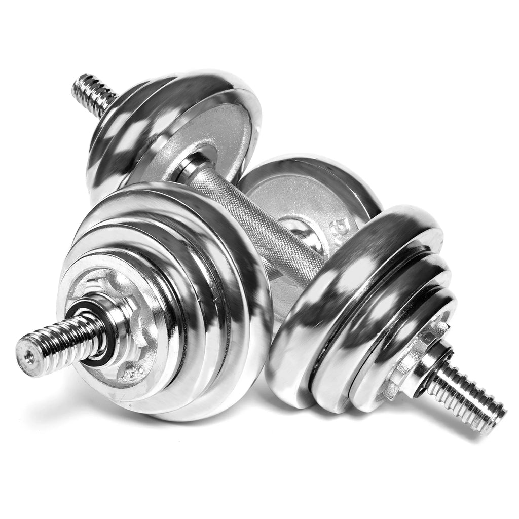 for Fitness Barbells SAYFUT Dumbbell Exercise, Set Dumbbells Weight Adjustable Detachable Gym Household Silver 66LB