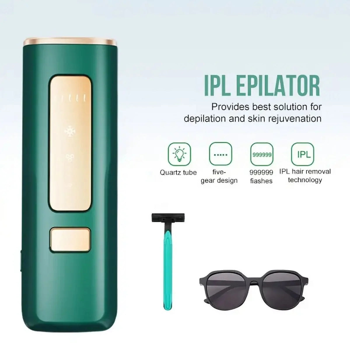 Long-Lasting for Result in Reducing Hair Face, Remover, Safe Green Hair Laser for Painless Laser Removal, Nearly Body Growth VQJTCVLY Hair Flawless & Painless, Removal, Facial Hair