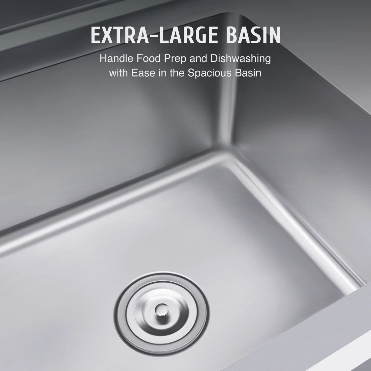for Steel Backsplash Wilprep Bar Stainless Utility Commercial Drainboard w Kitchen Sink Strainer