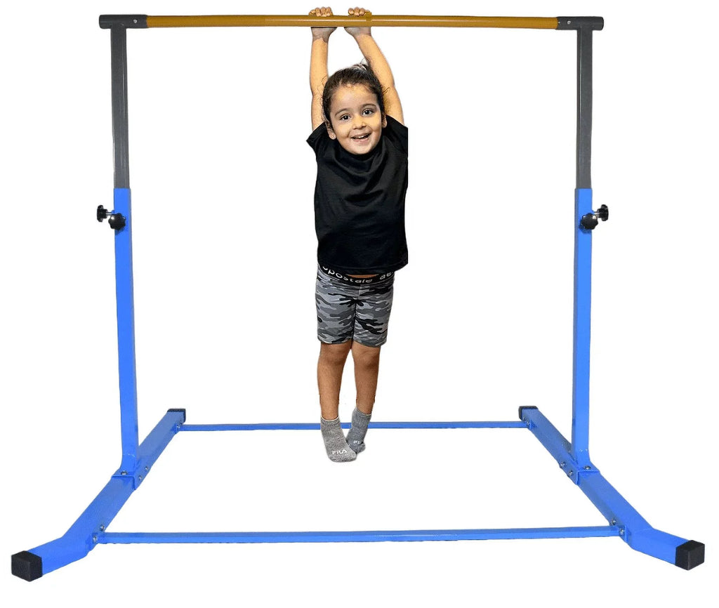 Gymnastic Height Kids, Training Adjustable Bar Practice Bar 5 FT Expandable Equipment Gymnastics Between to Star-TD for for Tumbling 5 3 Kip FT, Home Fitness Training (Blue) Horizontal