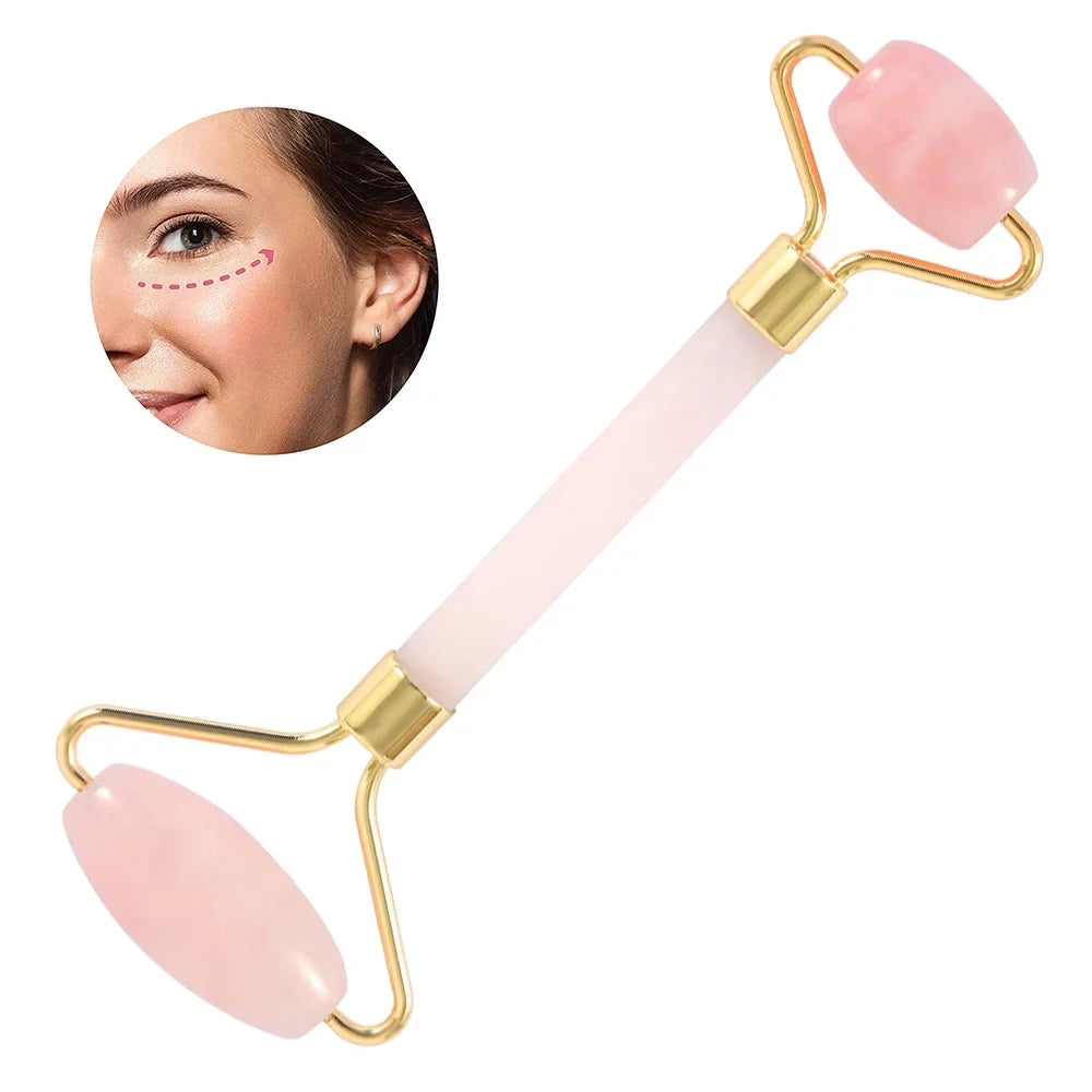 Massager Quartz Skin Care Jade Lines Tools, and Body Roller Roller, Wrinkles Facial Roller, for Relaxing Eyes, Sha Gua Relieve Face Rose Face, Fine Muscle Beauty Neck, and