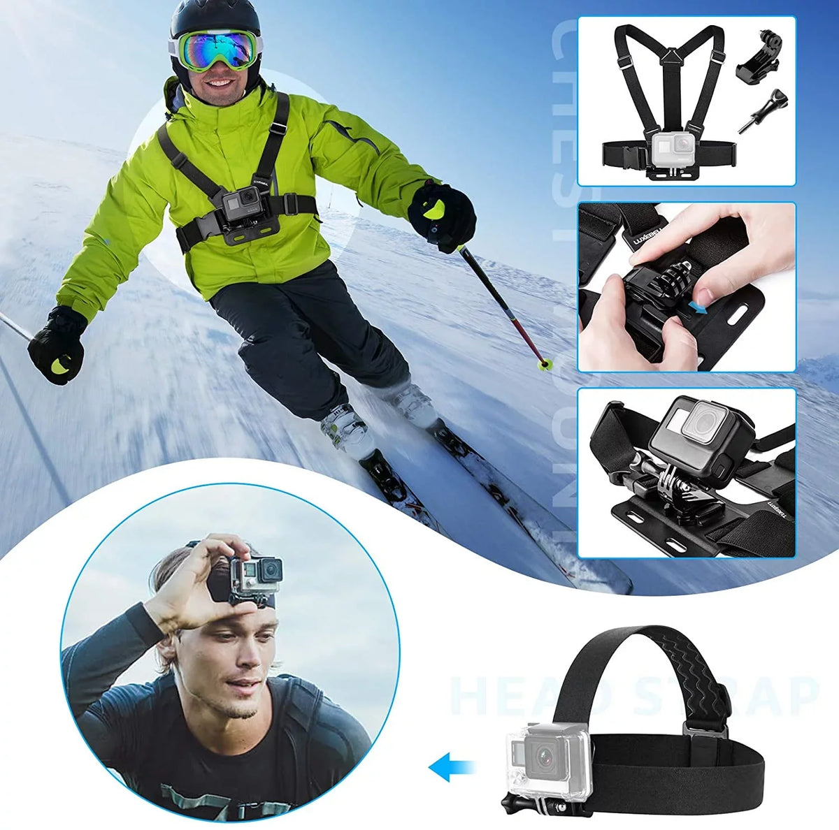 5/Session 6 4/3+/3/2/1 9 Kit GoPro Action EK7000 8 Hero EK5000 for 7 AKASO 5/Hero WiFi Camera 4K Accessories
