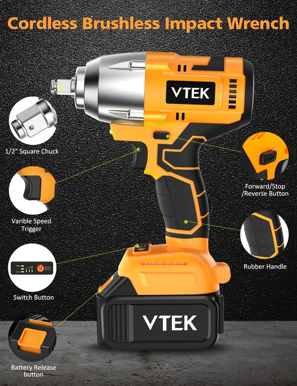 Wrench,Max Impact 1/2 MORI Gun 515 Cordless Inch Impact Torque Wrench 700N.m ft-lbs for Brushless Car Impact Tiers