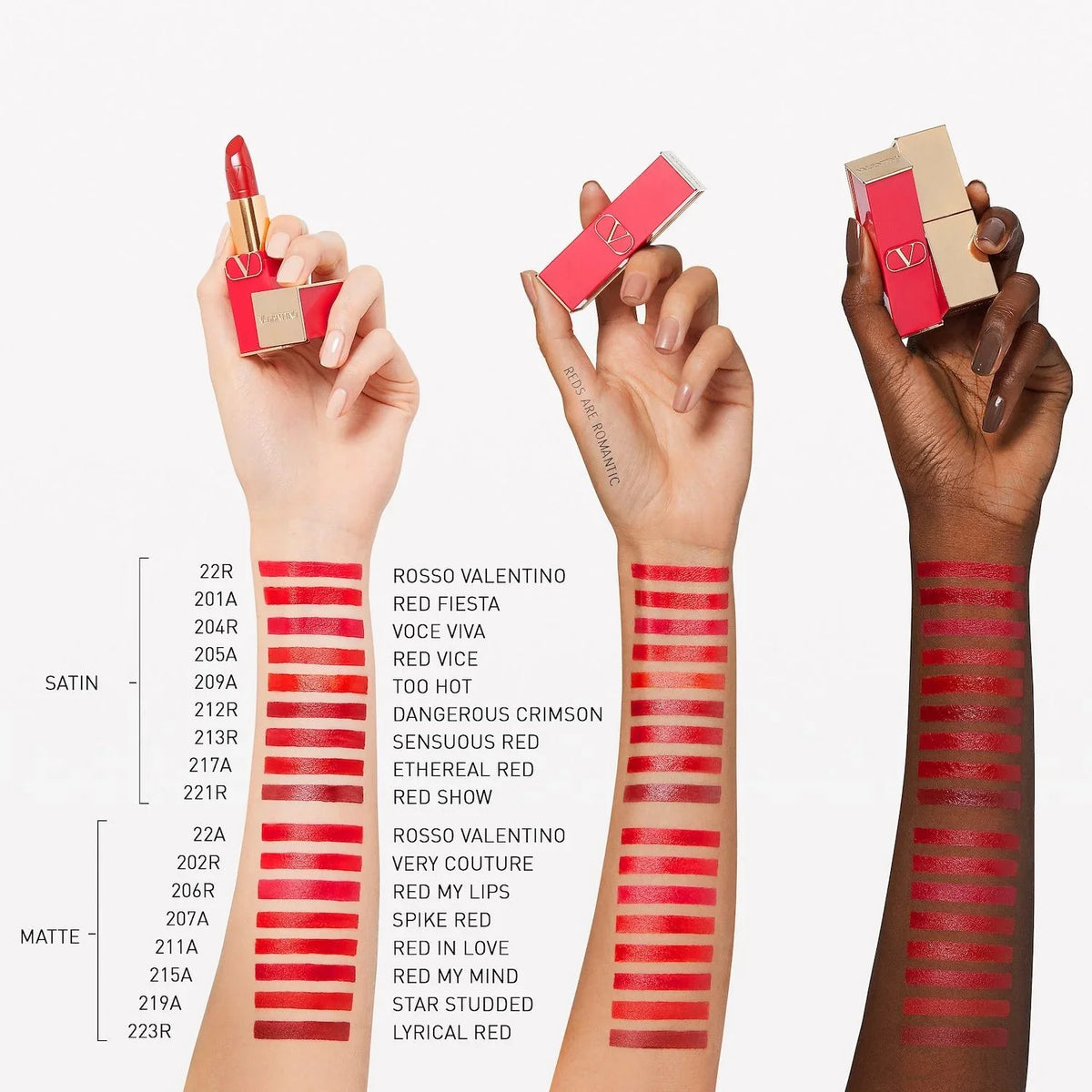 '- Valentino 217A Pigment High Valentino - Blood Lipstick Ethereal Red Deep Refillable Rosso Red