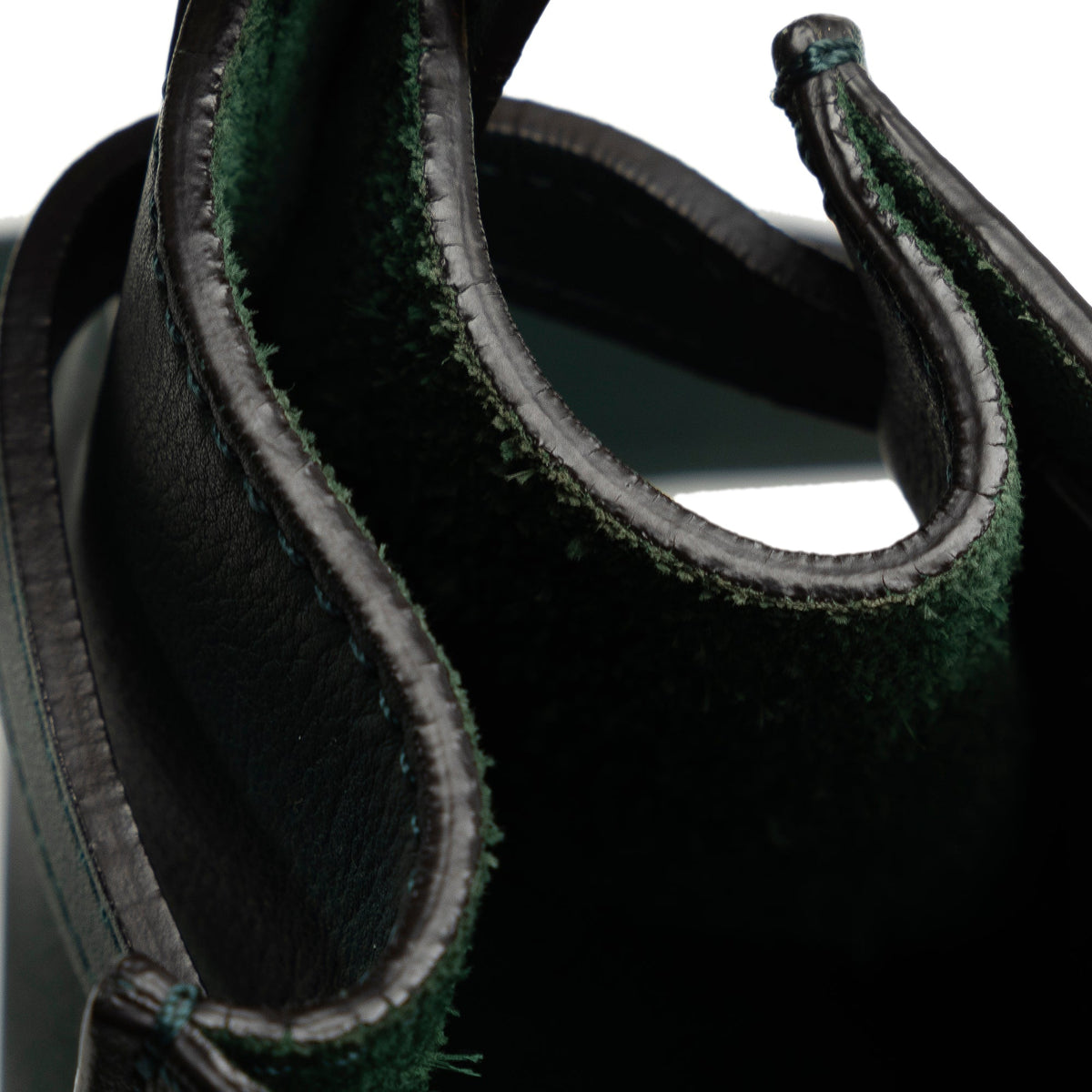 Authenticated Big Pre-Owned Unisex Bucket Leather Bag Calf Celine (Good) DrawstringBag Bag Bucket Green