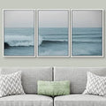 Surfers Modern Angle Wall Chic Art Ocean Waves White Art for PixonSign Nature Room, 24"x36"x3 Photography Wide Bedroom, and Wilderness Office Framed - Set Rushing Scenic Living Modern