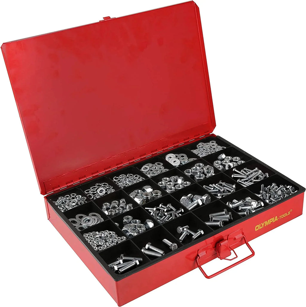 QCAI includes Small Hardware, 4-Drawer 2500-pieces Hardware Organizer black/red 90-806