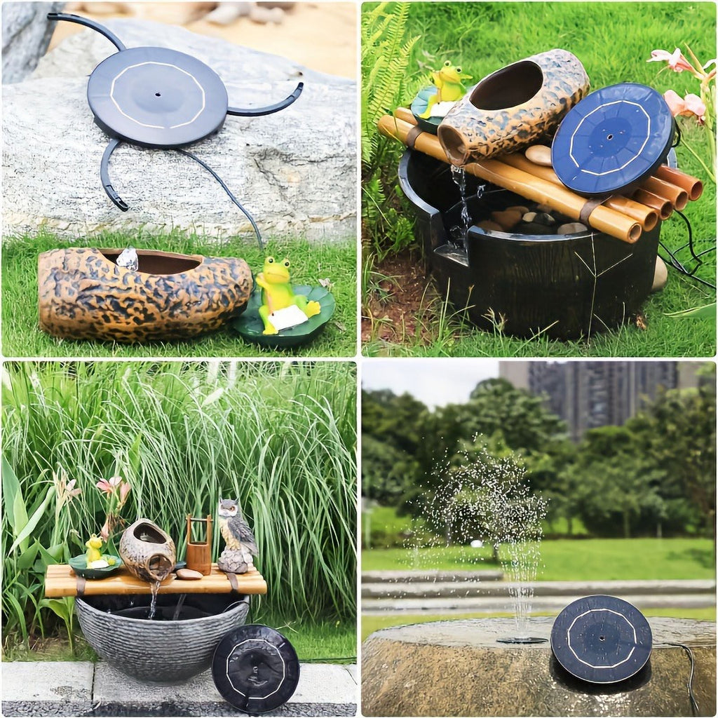 Garden, Fountain Patio, Nozzles, DIY Water For Plastic Kit Solar Corded Feature Multiple Solar With 3.5W Bird Pond, Pump, Electric Powered Wires, Operation Upgraded Inch 1pc Bath Outdoor 9.8-Foot 7.08