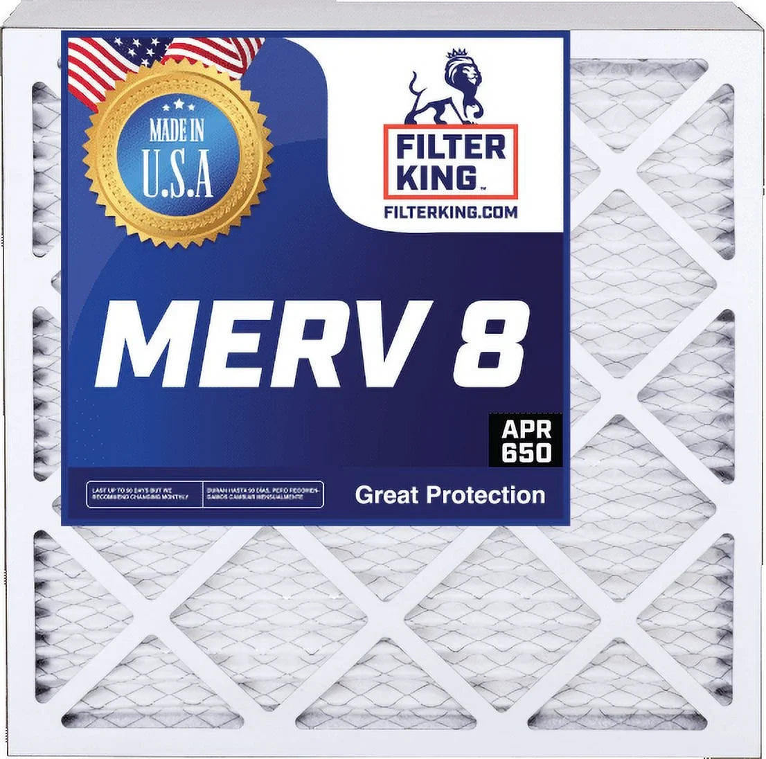 Actual Filter 16x25x2 24.5 USA 1.75" Air Pleated 15.5 Size: Furnace x A/C IN | HVAC | | Filters MERV 5-PACK King | Filter 8 x MADE