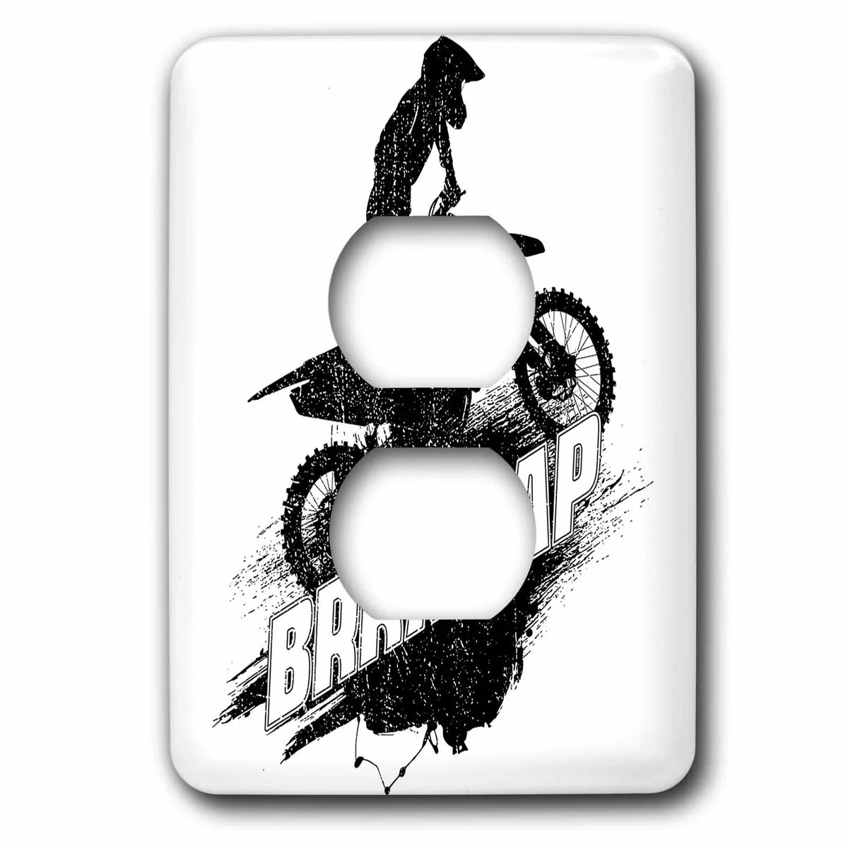 '- Motorbike Motocross 3dRose Brraaap Cover Racing (lsp_294724_6) 2 Plug Outlet Offroader Enduro Biker