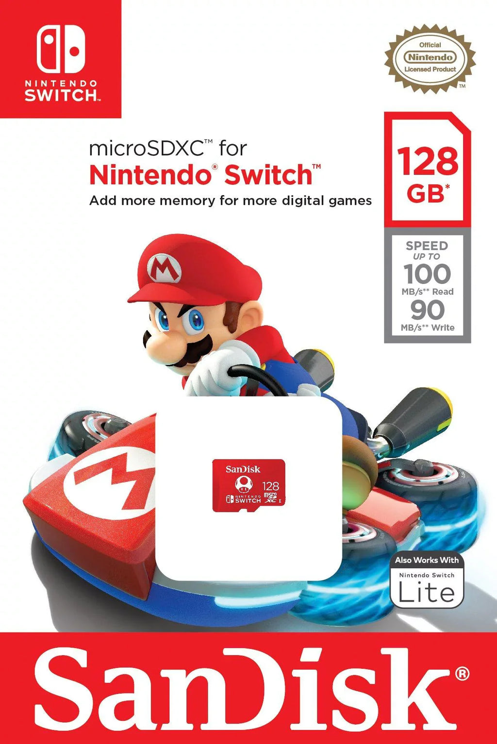 Memory Switch™ 128GB Deluxe Nintendo with Card 8 Mariokart OLED and