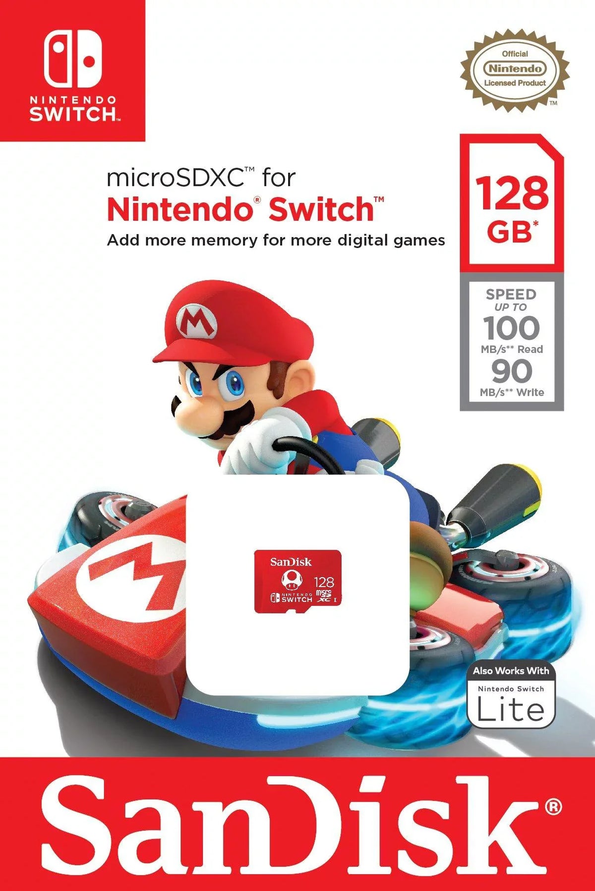 Memory Switch™ 128GB Deluxe Nintendo with Card 8 Mariokart OLED and
