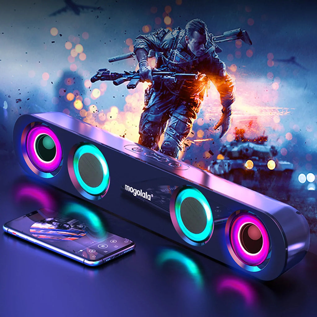 Dual Home Karaoke Desktop Sound Colorful Strip in Bar Speaker Long Tv Sound Wireless Adapter Subwoofer Clearance Sound High Ersazi Power Video Black Speaker Bluetooth