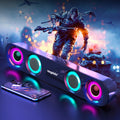 Dual Home Karaoke Desktop Sound Colorful Strip in Bar Speaker Long Tv Sound Wireless Adapter Subwoofer Clearance Sound High Ersazi Power Video Black Speaker Bluetooth