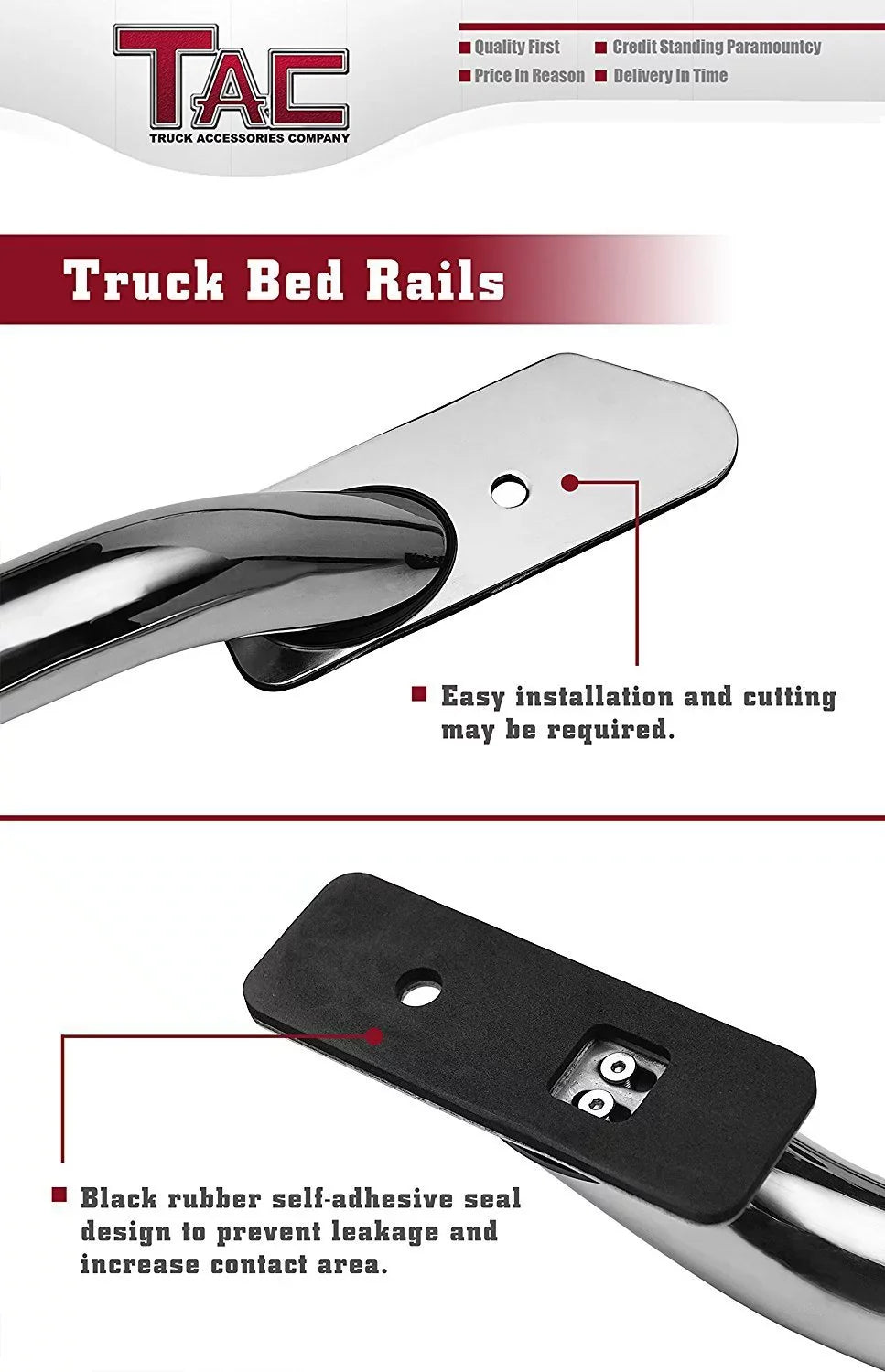 Stainless 2014-2024 Short T304 Bed Side Exterior rails Bed Off Steel 2pcs 1500/GMC Sierra Automotive 1500 Rails Chevy TAC Road Silverado 5.5ft Accessories truck Fit