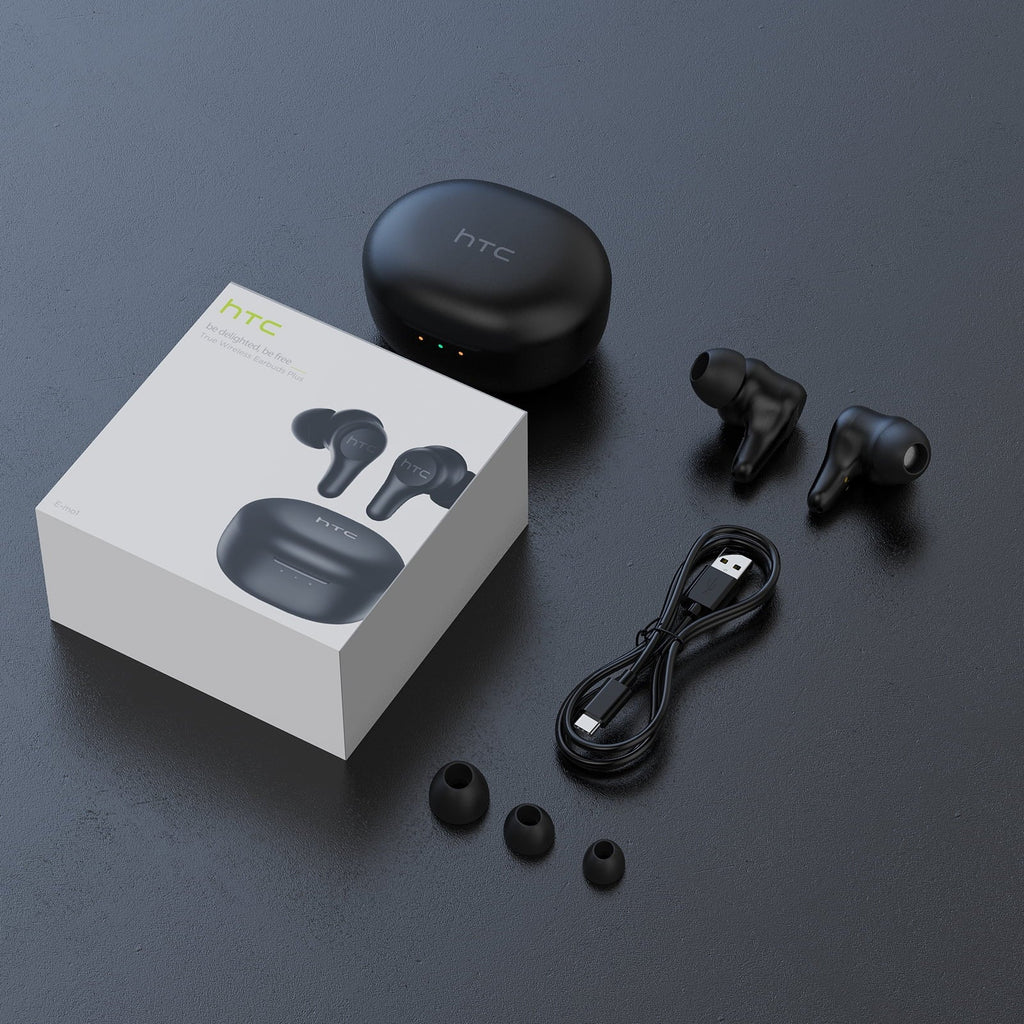 5.0 Headphones HTC with Resistant Playtime, - Wireless Earphones Earbuds Control Water Plus 24-Hour Active in-Ear Bluetooth ENC, Noise Wireless IPX5 Stereo Touch Cancellation True
