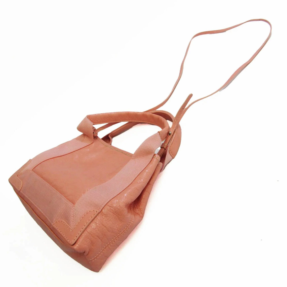 390346 Cabas Canvas,Leather (Good) Pink XS Light Handbag,Shoulder Pre-Owned Bag Women's Balenciaga Navy