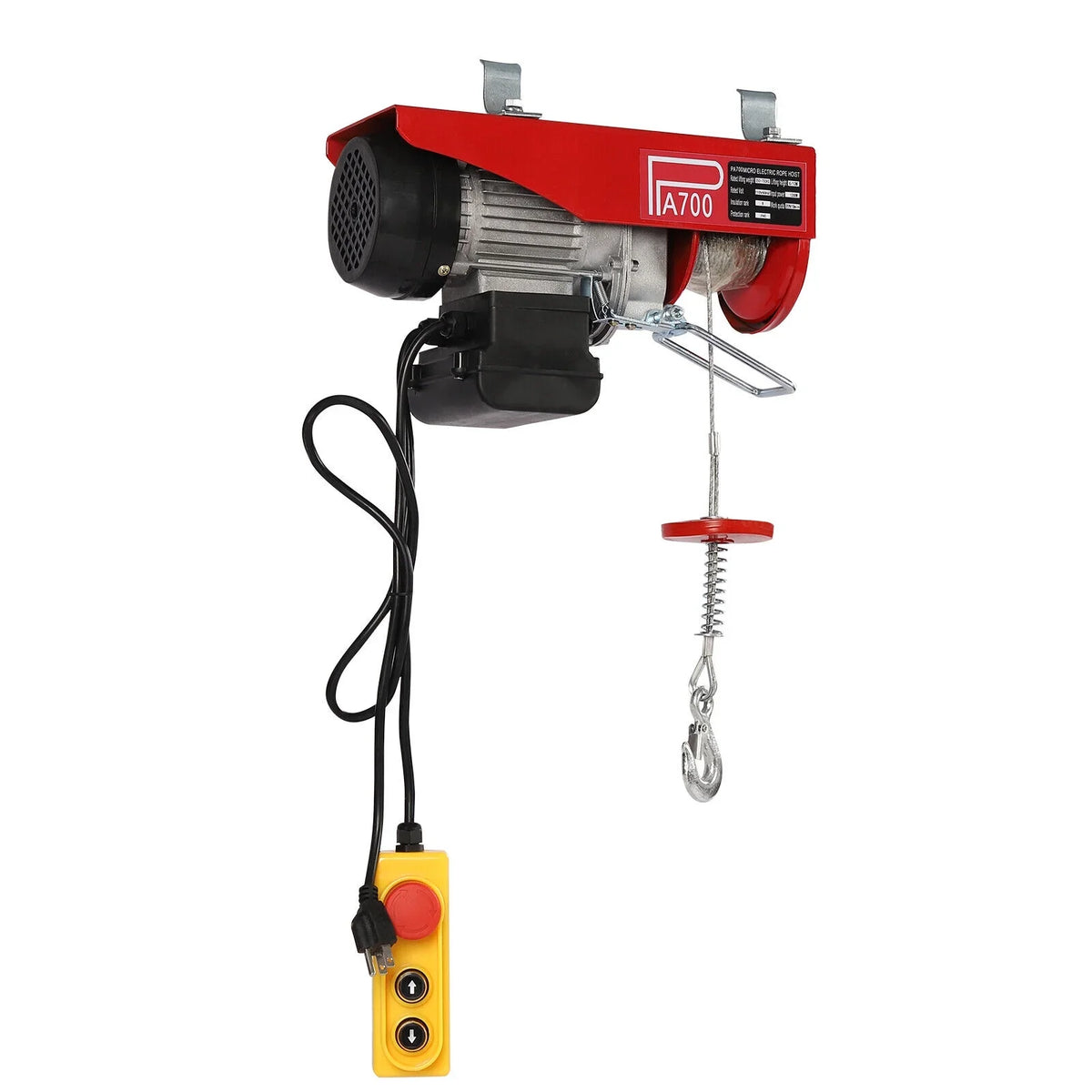 Portable Hoist Winch Remote 110V Winch 1543lbs Electric W/ Control Wire Electric