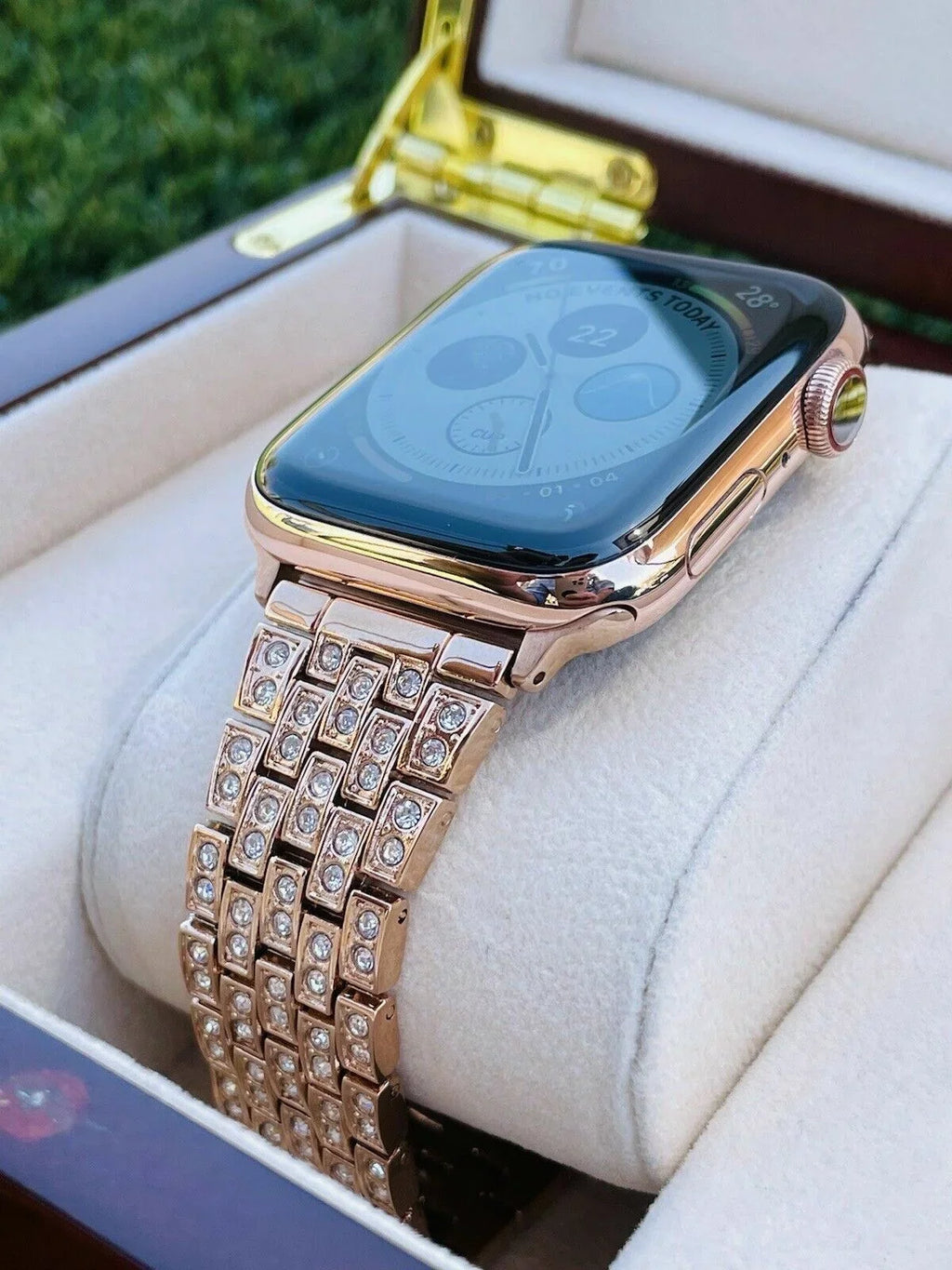 Band Custom Gold SERIES 7 Rose 24K Gold 45MM Rose iWatch Steel Stainless