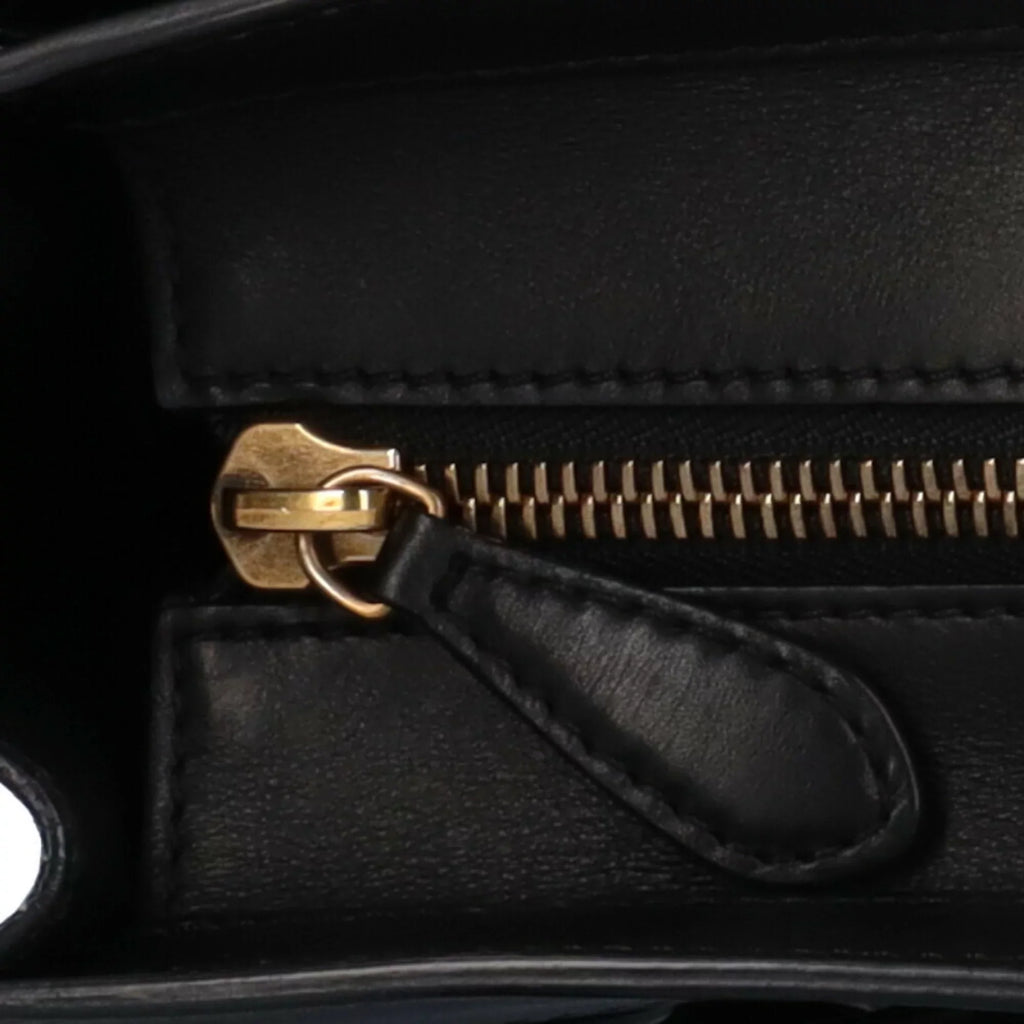Celine Micro Shopper Leather Beige Luggage Handbag Ladies (Good) Pre-Owned