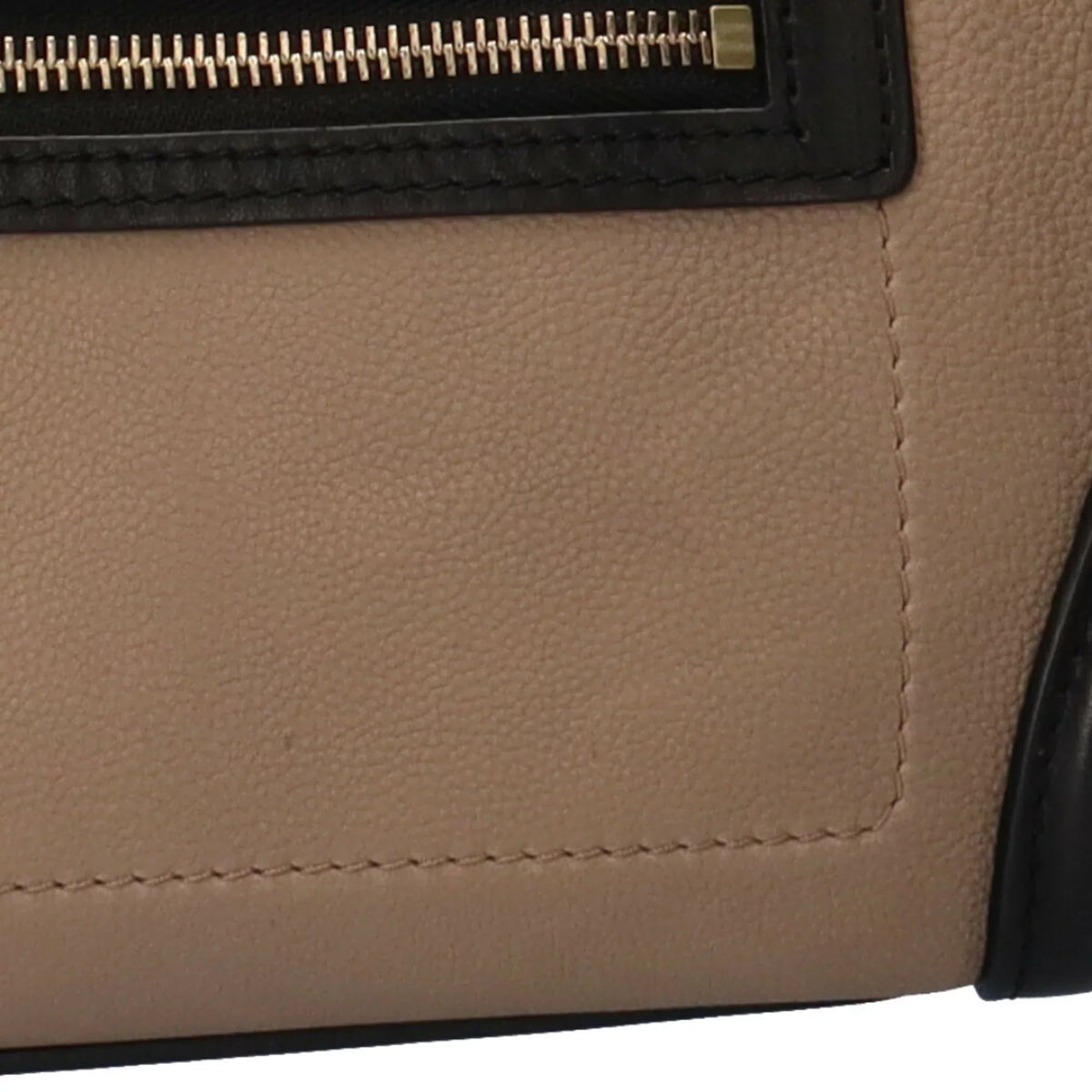 Celine Micro Shopper Leather Beige Luggage Handbag Ladies (Good) Pre-Owned