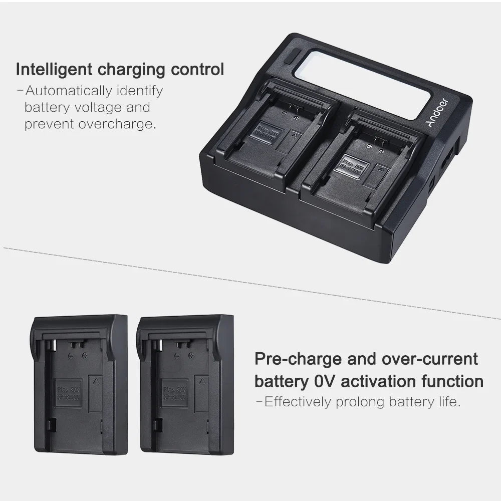 Battery A7RIII Andoer Sony NP-FZ100 for Channel A9 LCD Camera Dual Models A7SIII A7III Replacement