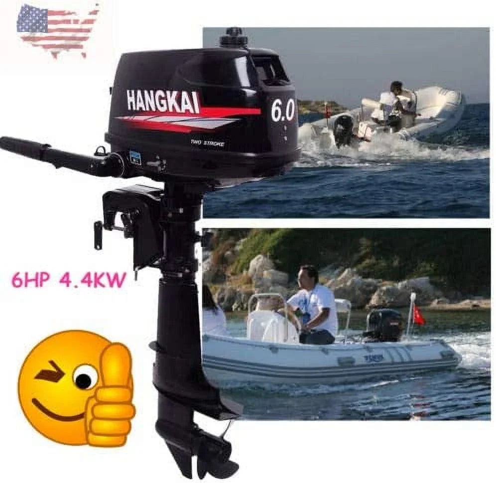 Outboard MONIPA System HP Inflatable Boat Tiller Motor Water Fishing Shaft 6 CDI Marine 2-Stroke Cooling Engine
