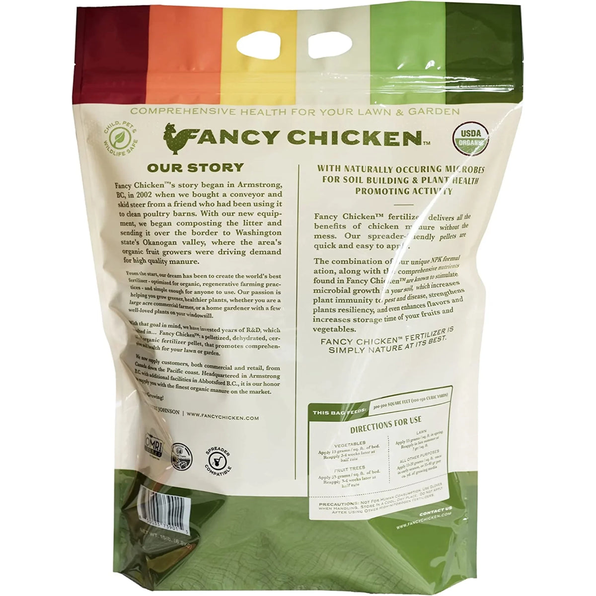 4-2.5-2 for 15 Plant and Chicken Organic, Lawn Fancy All-Purpose Food Pelleted USDA Garden, Chicken Organic LB Manure