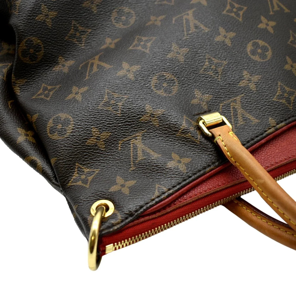 MM Shoulder Canvas Bag LOUIS Monogram Brown Pre-owned VUITTON Pallas