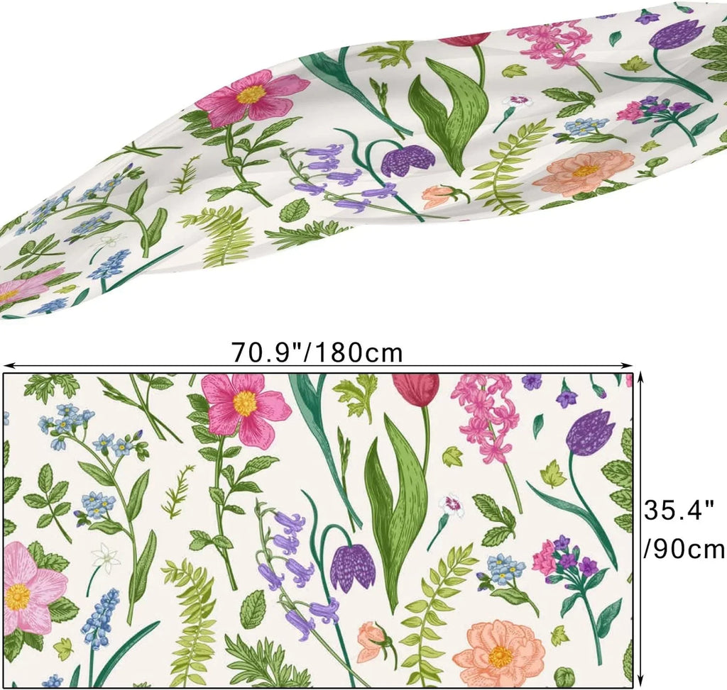 and Wrap Long Lightweight Neck Shawl Women Flowers Hyjoy Girls for Scarf Meadow Scarves Herbs Silk