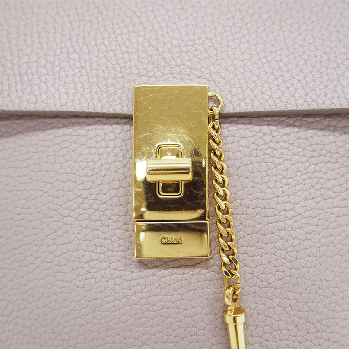 Chain 3S1031-9 Shoulder Chloe (Good) Chloé Drew Leather Pre-Owned Bag Ladies Pink