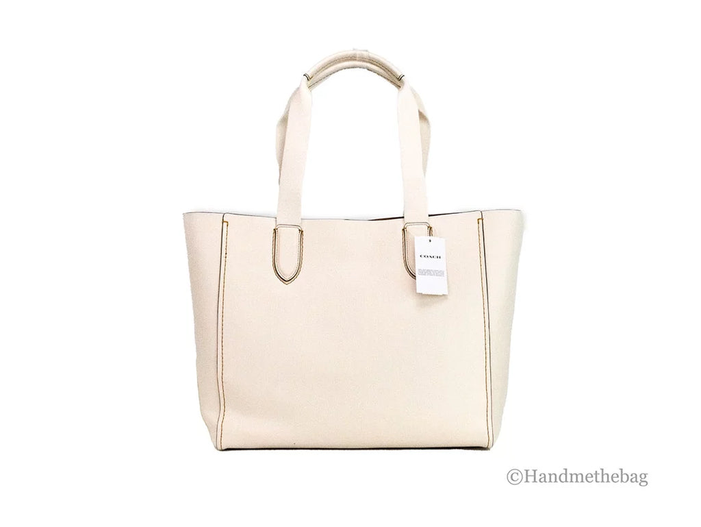 Tote Coach (58660) Pebbled Purse Derby Leather Bag Chalk Handbag Shoulder