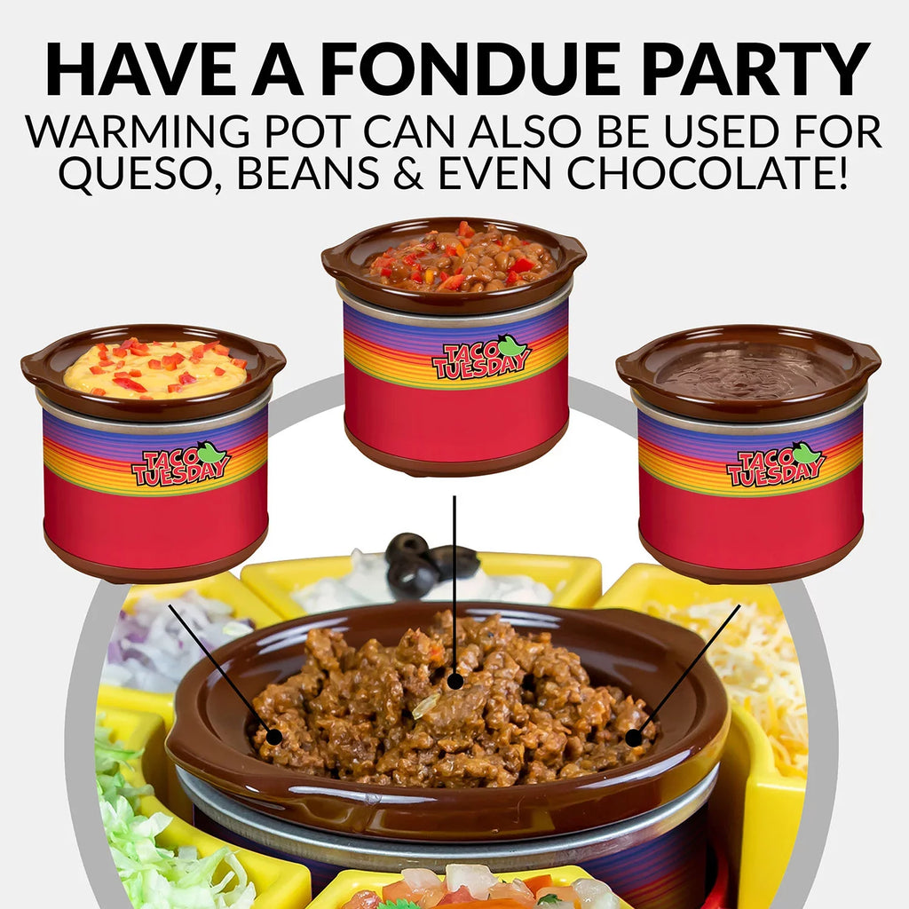 Pot, Holders Taco 20-Oz. Warming Taco Lazy Includes 4 Bar Susan TTLSTB10 Taco Tuesday with
