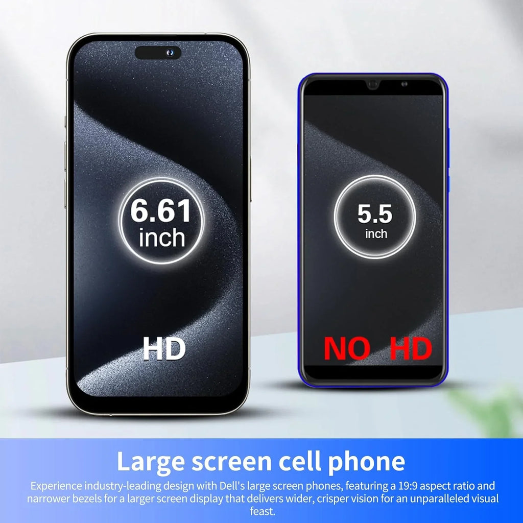 Dual-SIM Max 6.61in Large-Capacity Cell AI Pro Phones Large (Black,3+32G) 3000mAh Support Unlocked Android Phone Smartphone C15 Battery Screen High-Definition Phone Smartphones