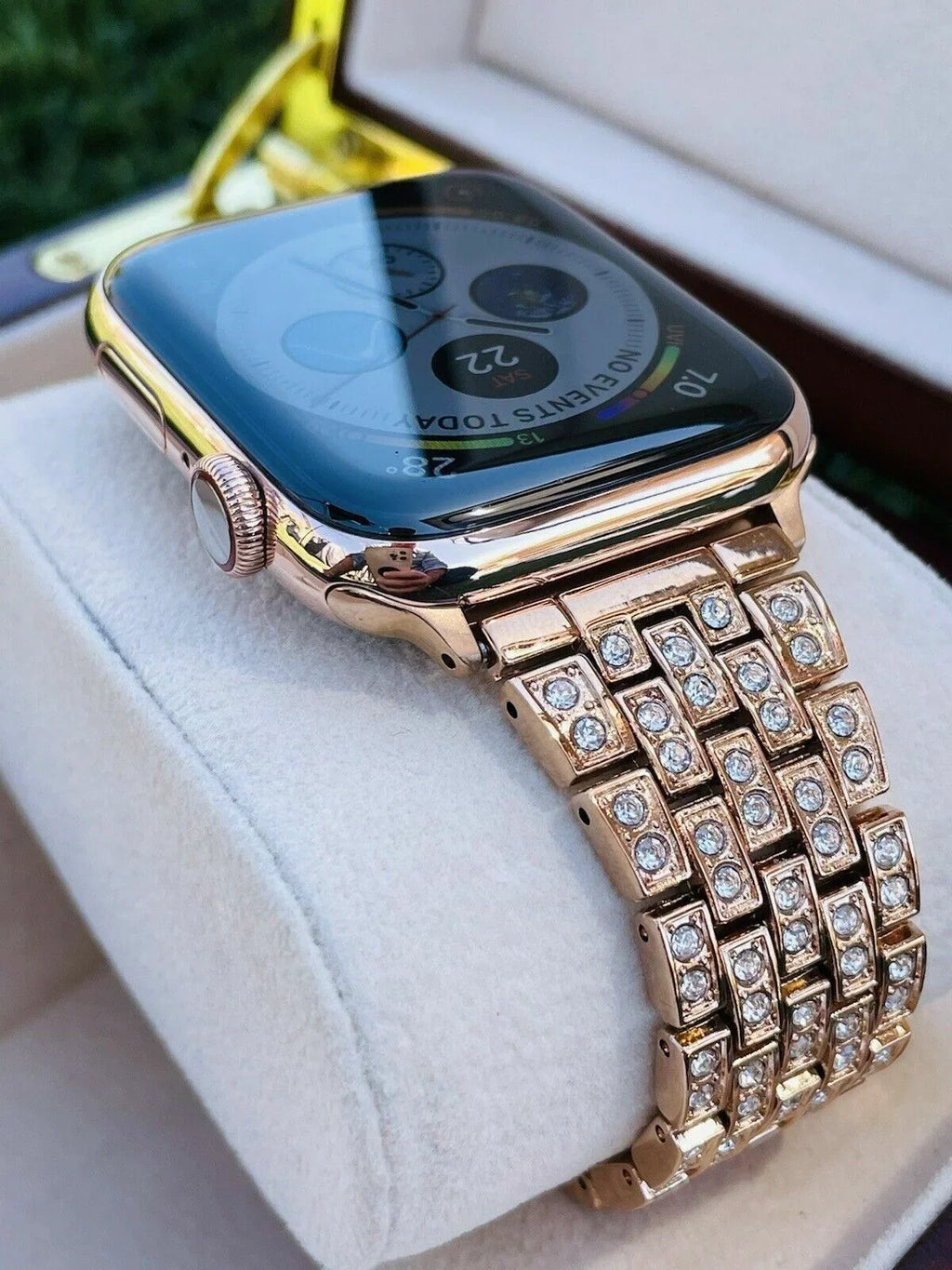 Band Custom Gold SERIES 7 Rose 24K Gold 45MM Rose iWatch Steel Stainless