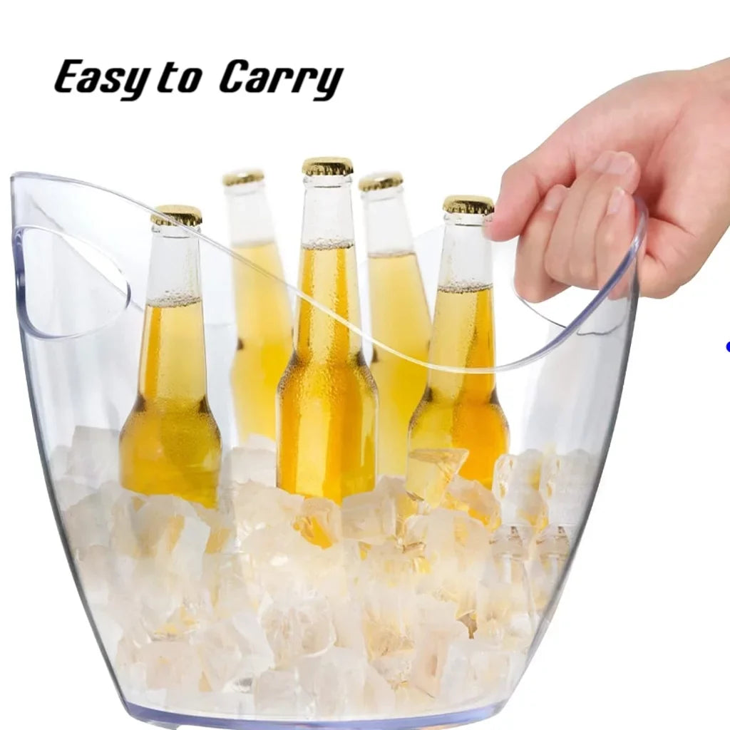 Bucket Bucket Chiller Tubs for Bucket Cocktail Clear Parties Bar Beverage L) Drinking for for Beer for Acrylic Ice Cooling or Champagne (4