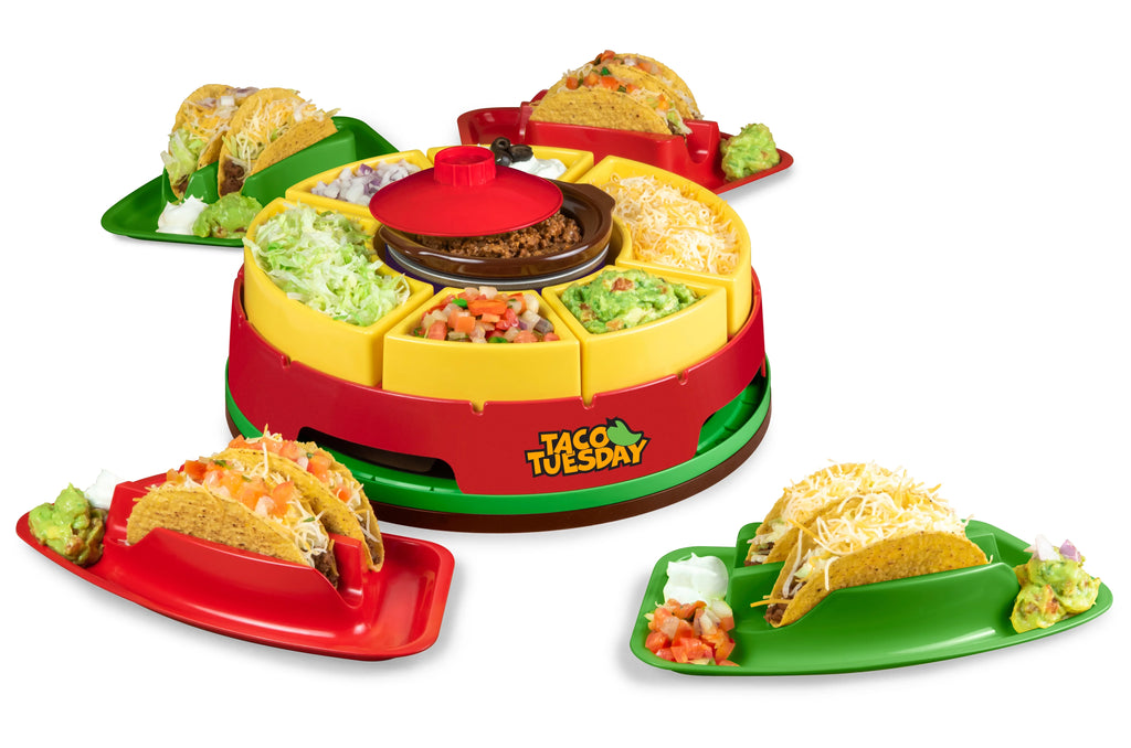 Pot, Holders Taco 20-Oz. Warming Taco Lazy Includes 4 Bar Susan TTLSTB10 Taco Tuesday with