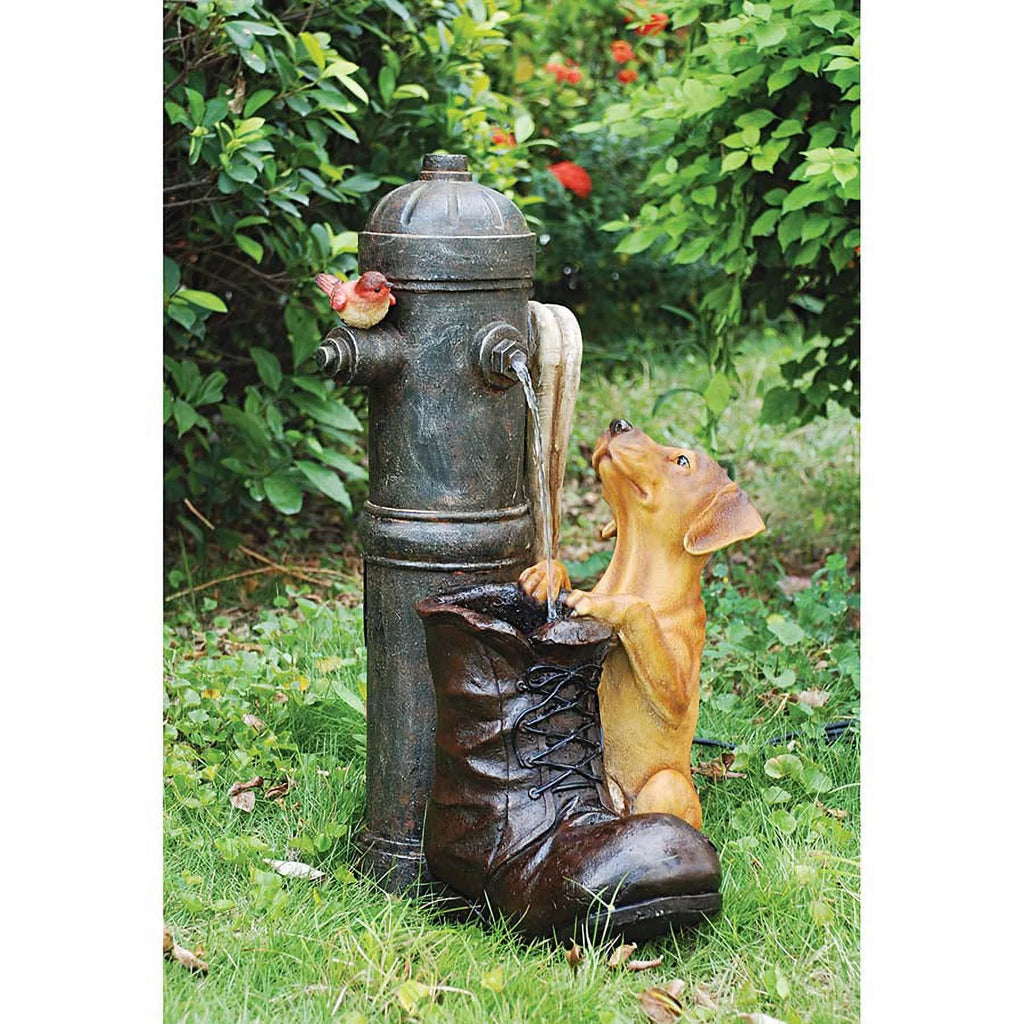 Hydrant Sculptural Fountain Toscano Design Pooch Fire