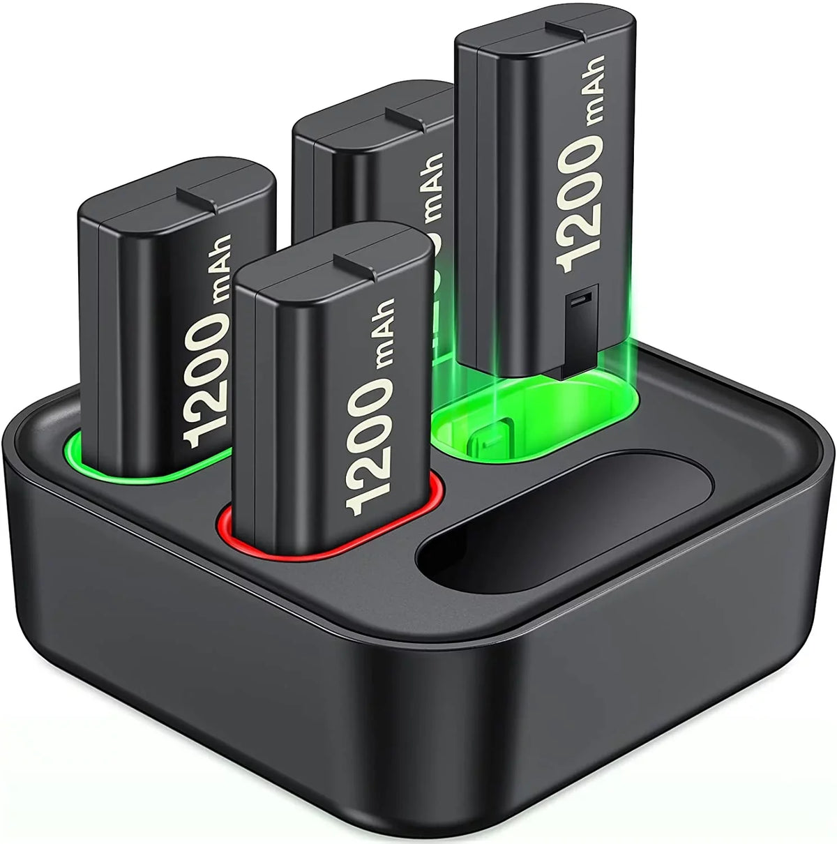 Pack EUROA with S/X/Elite-Black Battery Xbox for for Xbox Battery Rechargeable Controller 4x1200mAh Charger One Pack X|S/Xbox Xbox Series