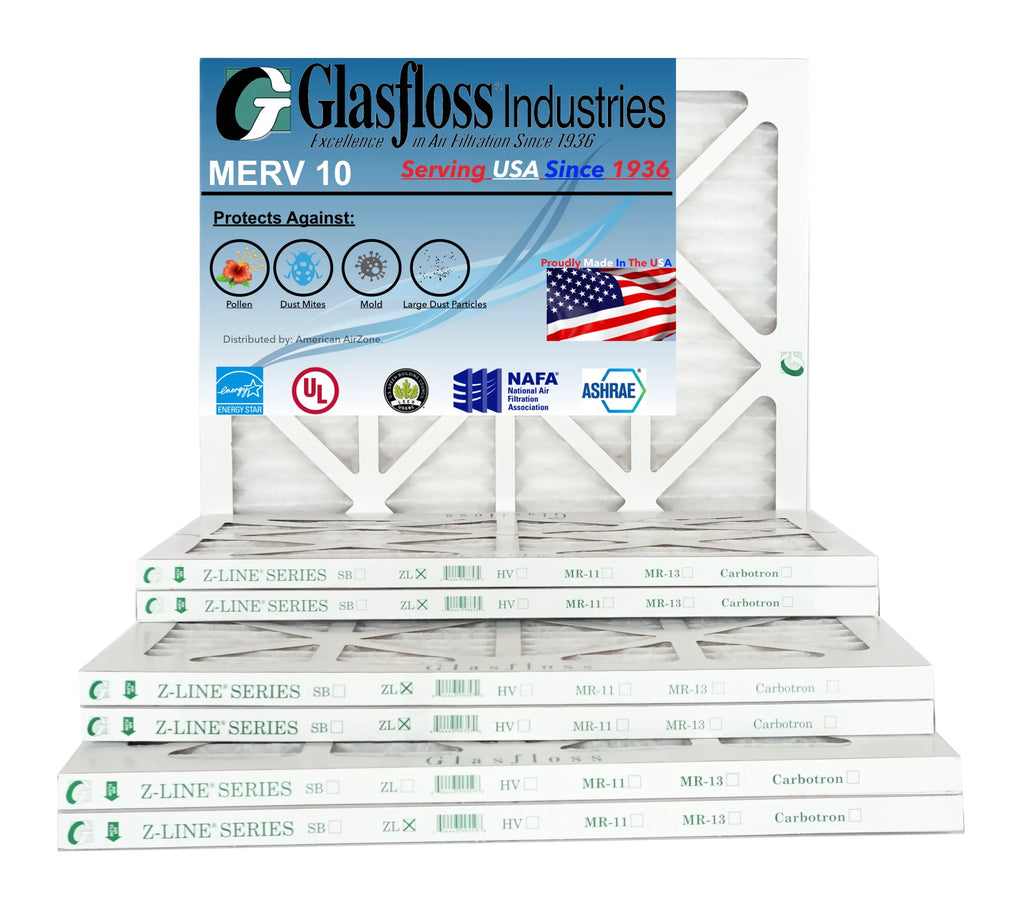 2" Filter In Made Air HVAC Filter - Furnace Pleated USA. or or of The - - Filter Air 10 (Pack MERV 16x18x2 - 6) Office Air Glasfloss Home - AC -