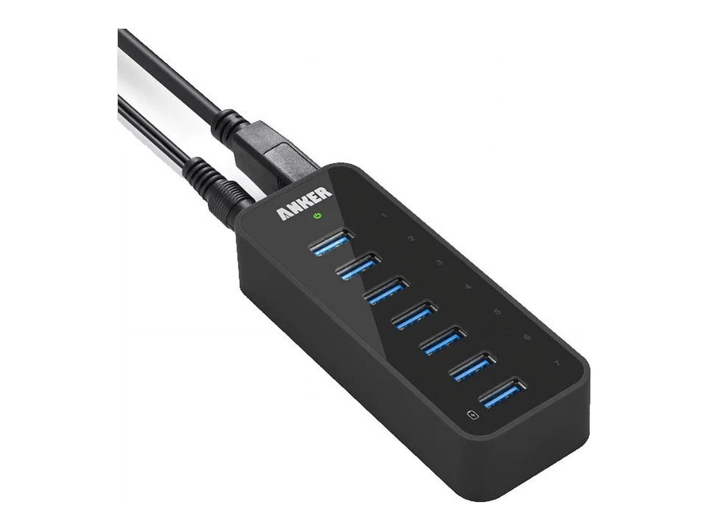 Port 5V 3.0 3A 7-Port Hub VL812-B2 Charging 1.2 Anker Chipset] [VIA 1 12V to up 1.5A, Power Black Adapter Included with BC USB