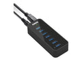 Port 5V 3.0 3A 7-Port Hub VL812-B2 Charging 1.2 Anker Chipset] [VIA 1 12V to up 1.5A, Power Black Adapter Included with BC USB