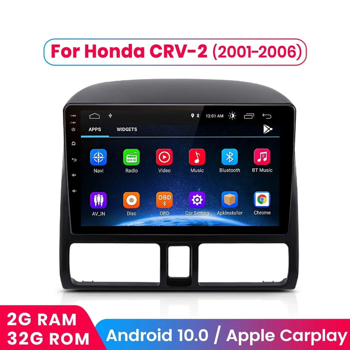Wireless Navigator Honda AWESAFE 2001 Link CRV Touch 2006,2+32GB Auto Inch with 9 Car 2003 Bluetooth Mirror Carplay Radio 2005 Stereo GPS Radio Android WiFi 2002 FM 2004 Screen for