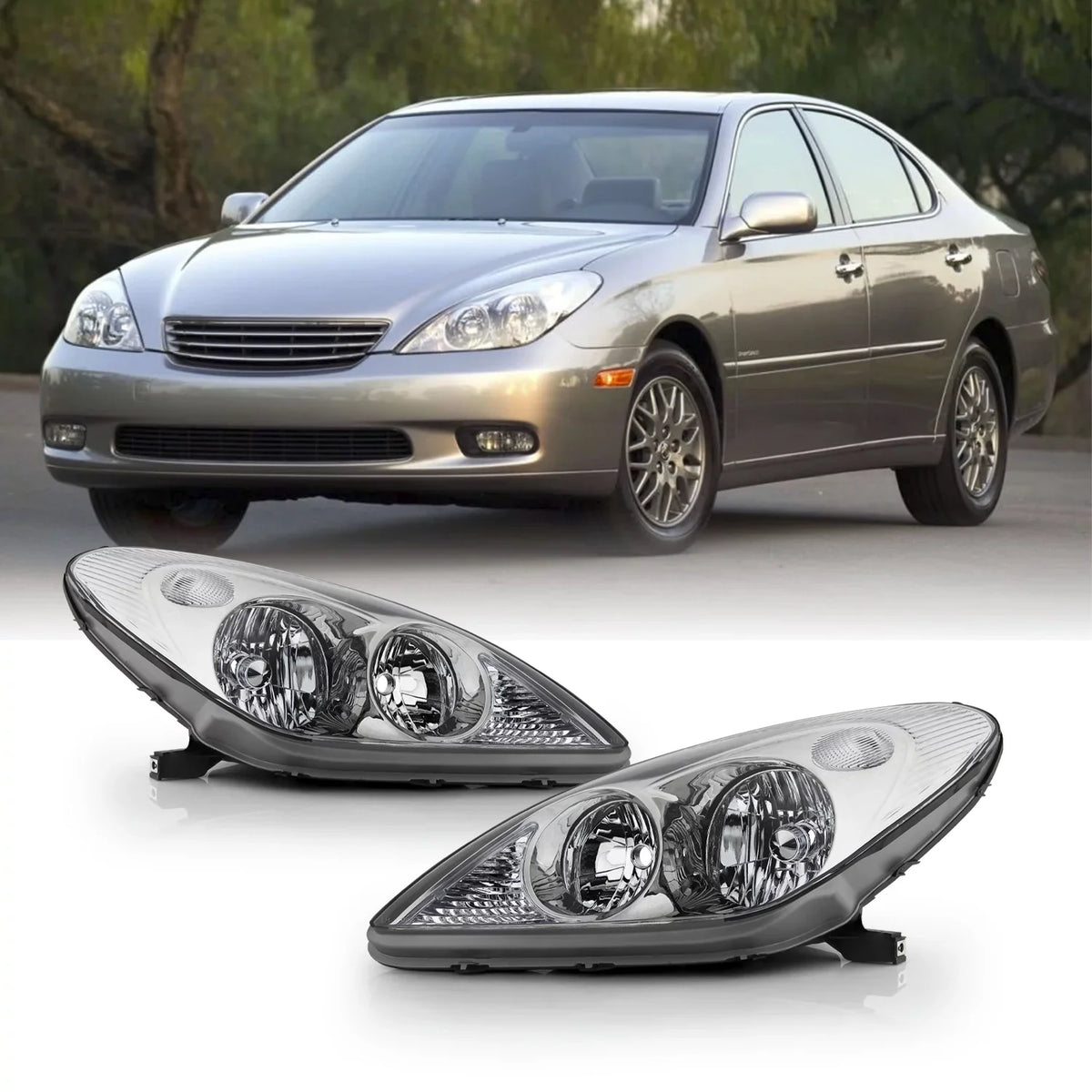 2004 Housing Style Pair ES300 Replacement Lexus For Chrome ES330 2003 / AKKON - OE 2002 Headlights