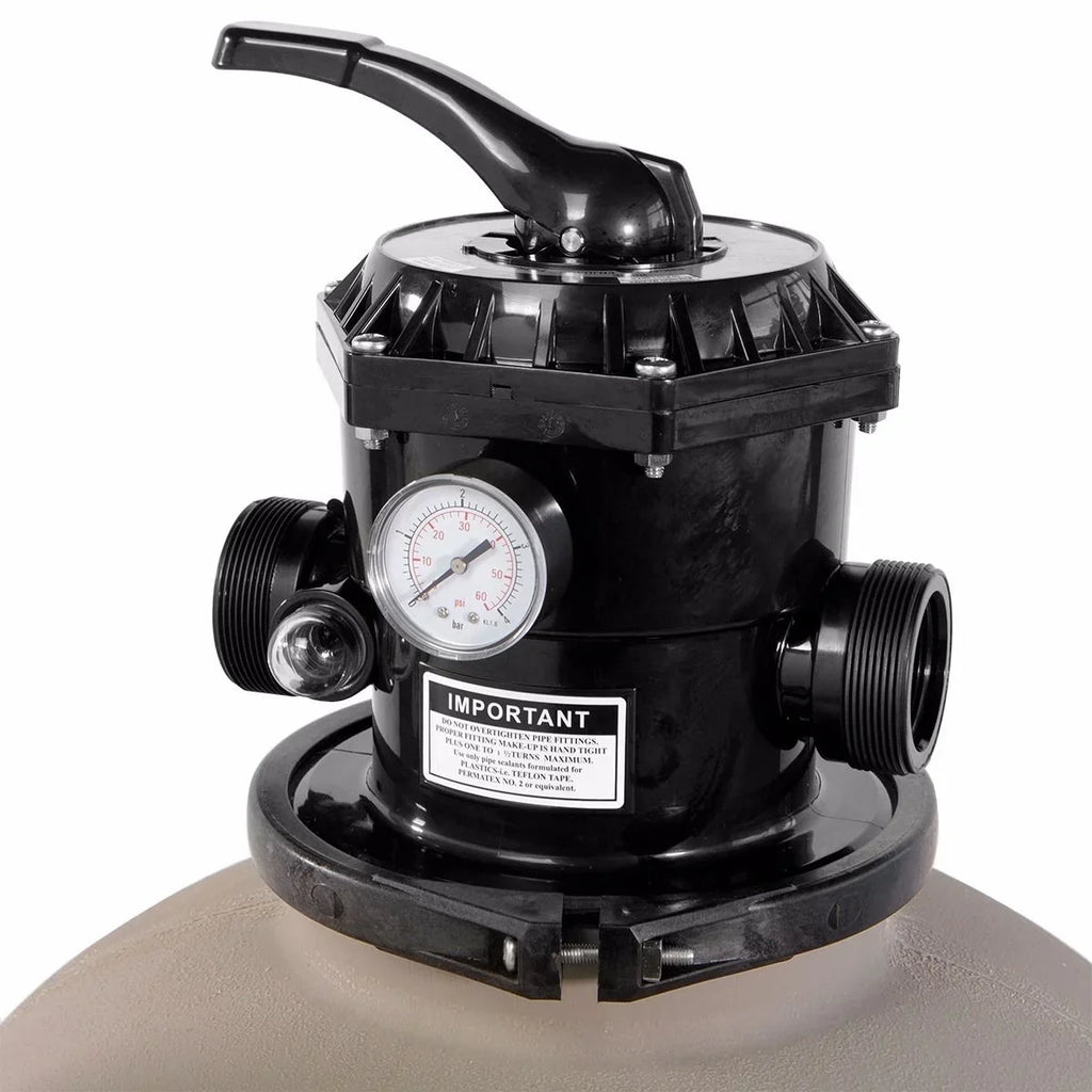 XtremepowerUS Gallons, Pressure 19", Sand degree 24,000 Water, 360 System of Gray valve Filter rotation