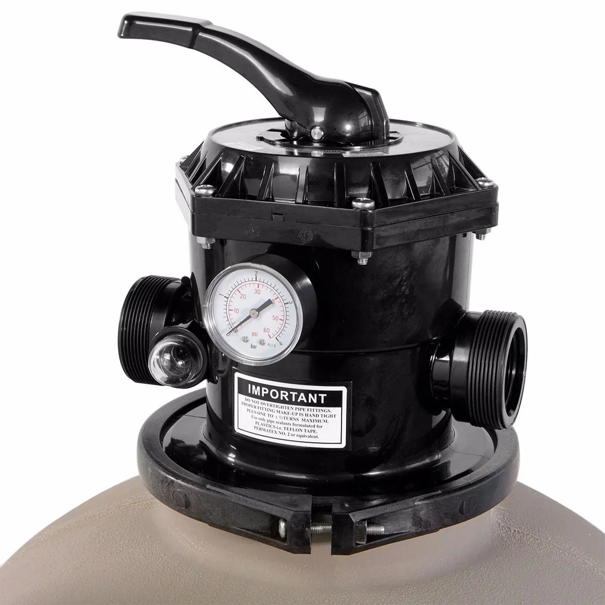 XtremepowerUS Gallons, Pressure 19", Sand degree 24,000 Water, 360 System of Gray valve Filter rotation