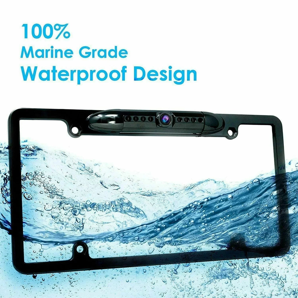 Backup View Rear Plate Wide Waterproof License Night Vision HD Camera Angle 6x Bundle