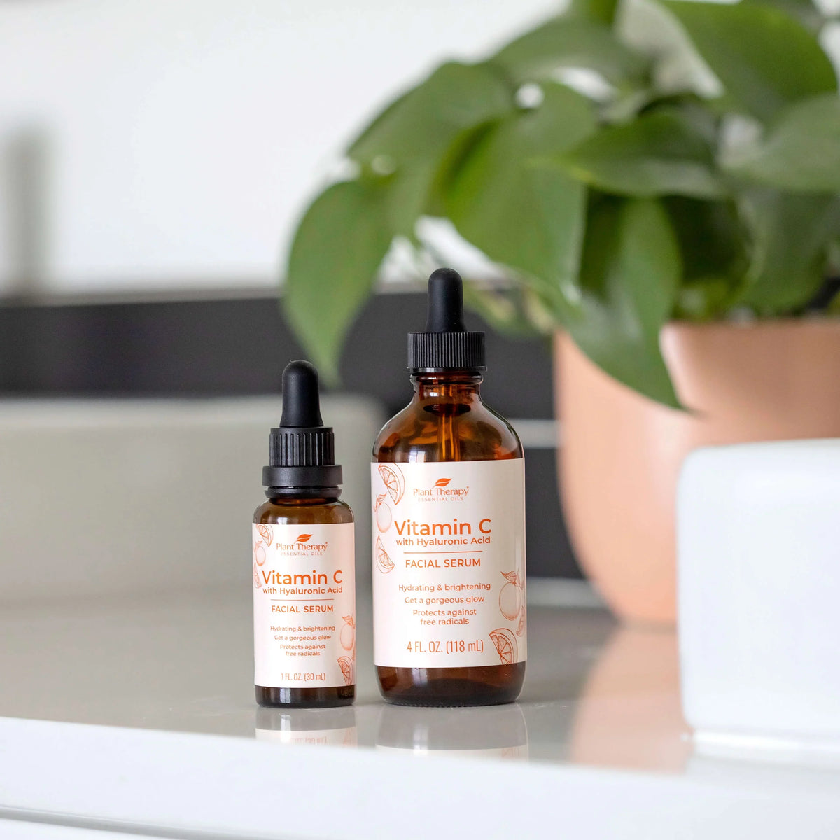 4 Acid Lines & with and Facial Therapy Wrinkles with of Hyaluronic the Ferulic oz Plant C Hyaluronic & Acid, Reduces Vitamin Fine Appearance Serum Vitamin Acid, E,